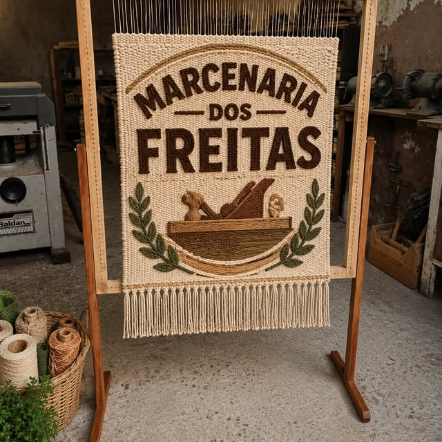 Placa & identidade em madeira